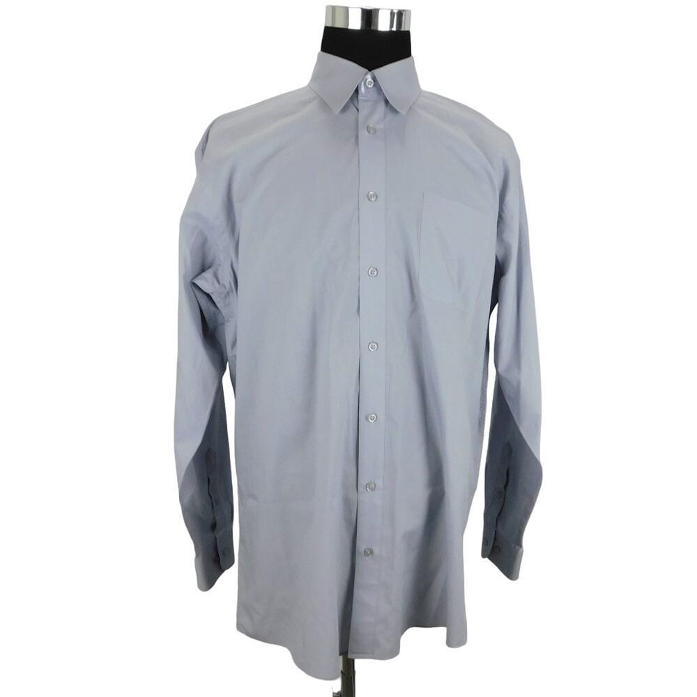 Linea Uomo Gray Long Sleeve Button Mens 17 36/37 Shirt